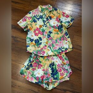 Old Navy Women’s XS Tall & Small Floral Pajama Set Shorts Short Sleeve Floral